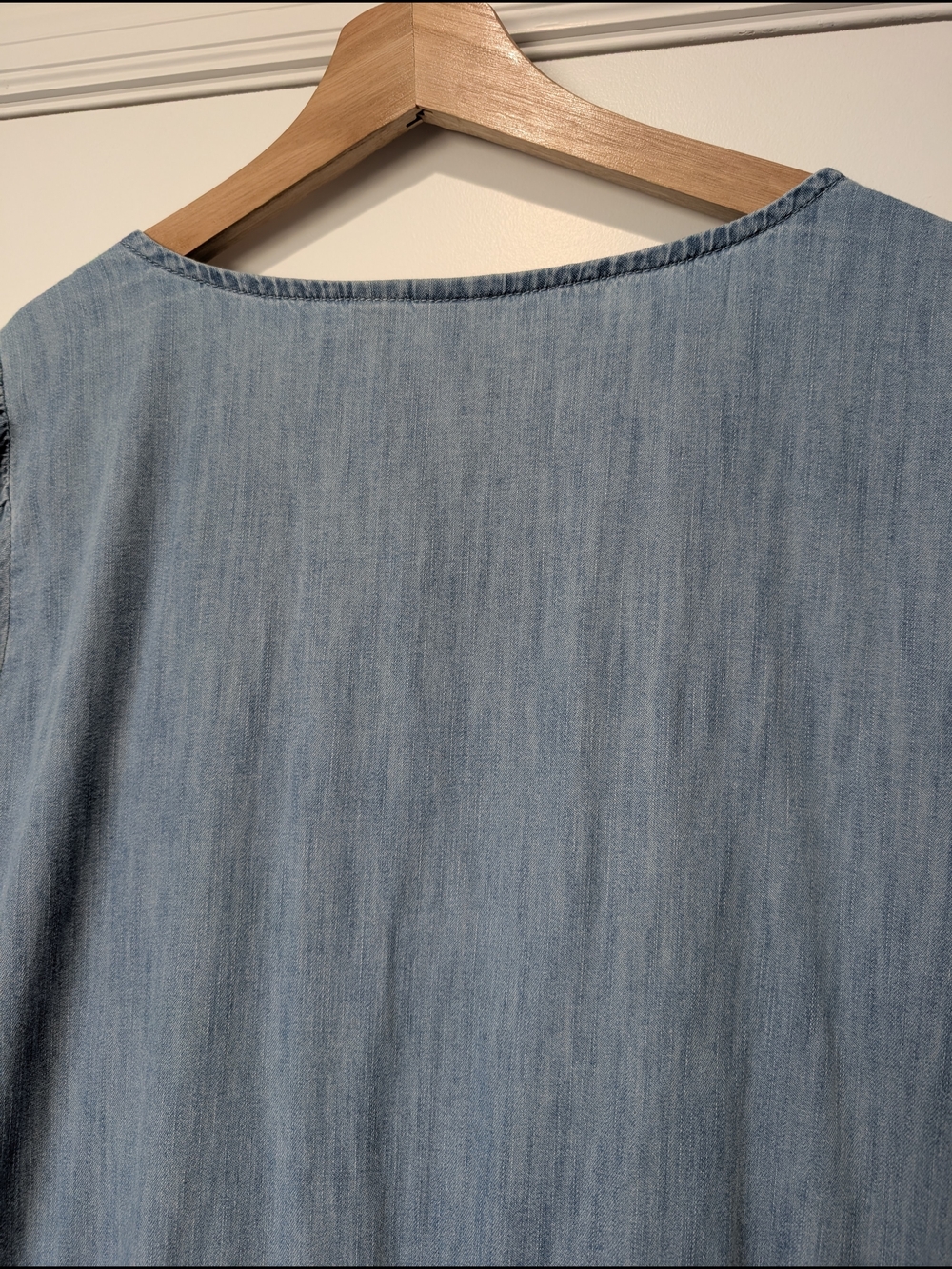 GAP Organic Cotton Light Blue V-Neck Denim Midi Dress‎ - Picture 7 of 7
